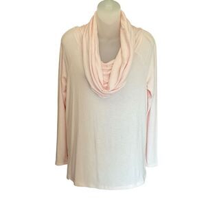 Gibson Tunic Sweater Women Pink Cowl Neck Convertible Top Long Sleeve Size XS